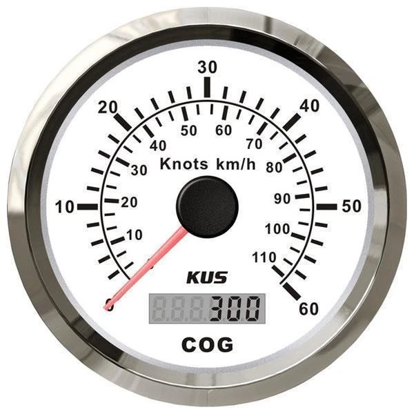 KUS GPS Speedometer mit Anzeige für Geschwindigkeit und Kurs von 0-60 Knoten / 1