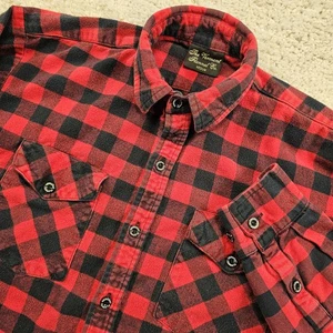 Camicia di flanella The Vermont Flannel Co con bottoni uomo media bufalo a quadri cowboy - Foto 1 di 12