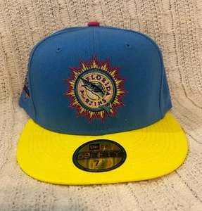 Florida Marlins New Era 59Fifty Mütze blau 10 Jahre Patch nicht verstellbar Größe 7 1/2  - Bild 1 von 5