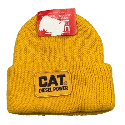 Gorro de colección Cat Diesel Power gorra tobogán puños tejido oruga amarillo Foto 1 de 4