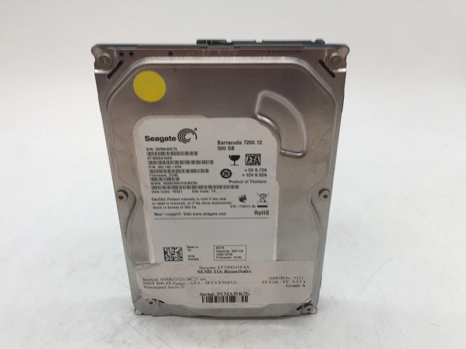 Seagate ST3500418AS 500GB 3.5" SATA Hard Drive GRADE A FREE S/H - Image 1 of 4