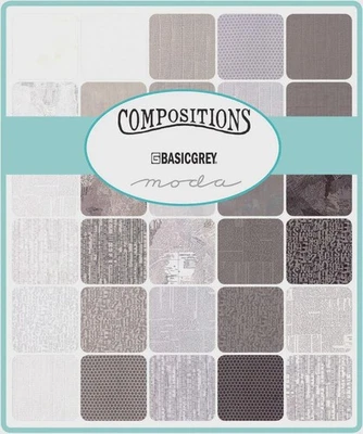 Moda Fabric Charm Pack - Compositions - Precut Cotton Quilting Fabric - Image 1 of 2