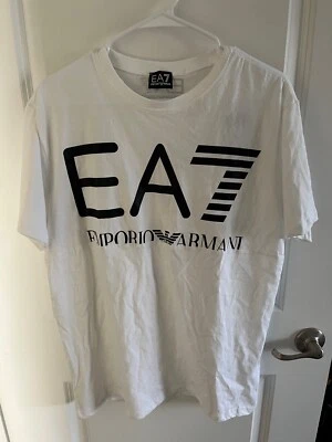 Men's Emporio Armani EA7 White Short Sleeve Logo Print Crewneck T-Shirt Large - Image 1 of 4