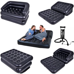 5 en 1 SOFÁ DOBLE INFLABLE SOFÁ CAMA CAMA DE AIRE + BOMBA DE MANO LIBRE - Imagen 1 de 5
