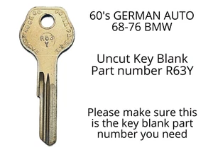 German Auto BMW Uncut Key Blank Taylor R63Y - Bild 1 von 2