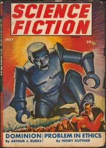Science Fiction 1943 July. Classic Robot cover by Milton Luros. Pulp - Picture 1 of 2
