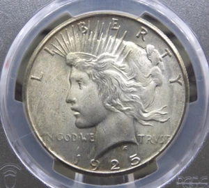 1925 "P" Peace SILVER Dollar $1 PCGS MS65 #404 Gem BU Uncirculated ECC&C, Inc. - Picture 1 of 6