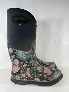 Bogs Classic High Winter Bloom Neo-Tech 7MM -40 Waterproof Snow Rain Boots Sz 10 - Picture 1 of 13