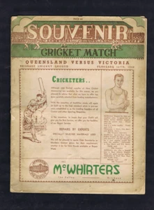 #UU. 1946 SOUVENIR CRICKET PROGRAM - QUEENSLAND V VICTORIA, DAMAGED - Bild 1 von 3
