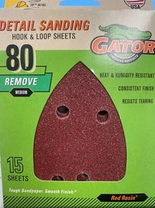 Gator Detail Sanding Hook and Loop for mouse sander . 80 finish; 15 sheets - Picture 1 of 1