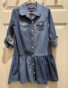 Girls Nautica Soft Chambray Dress For Girls - Picture 1 of 7