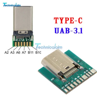 USB 3.1 USB-C Typ-C 24Pin SMT Buchse männlich Stecker mit PC-Platine - Bild 1 von 4