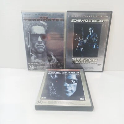 The Terminator 1 - 3 DVD Cyborg Robot Hunter Killer Connor VGC R4 Free Postage - Image 1 of 4