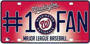 Washington Nationals #1 Fan Metal Embossed License Plate Officially Licensed - Picture 1 of 6