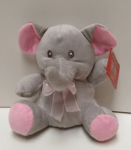 NUEVO Juguete adorno de juguete de cinta gris rosa relleno elefante animal para niños - Imagen 1 de 5