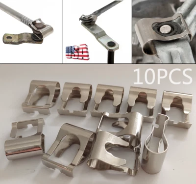 10件装通用前挡风玻璃挡风玻璃刮板链接联动杆维修夹 — 第 1/4 张图片