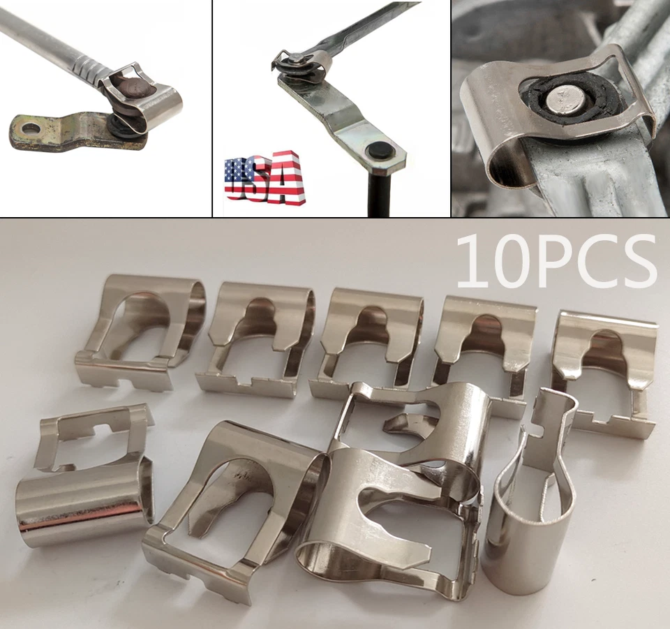 10 Piezas Universal Parabrisas Delantero Limpiaparabrisas Enlace Varillas Reparación Clip Foto 1 de 4