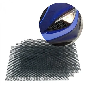 9"x12" Car Black Grille Mesh 4 Sheet Universal Aluminum Diamond Vent Grill Cover - Picture 1 of 19