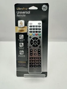 Mando a distancia universal para TV Ultra Pro 4 dispositivos plateado cepillado GE de Jasco 33709 - Imagen 1 de 2