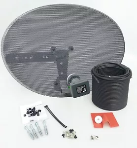 60cm Satellite Dish & Full 25m Single Black Install Kit for Sky HD / Freesat HD - Picture 1 of 6