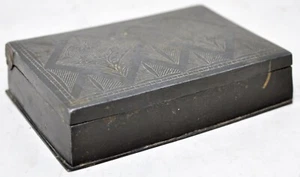 Antigua Hoja de Betel Pintada Hierro Plata Bidri Tuercas Supari Caja Original Antigua Fina - Imagen 1 de 10