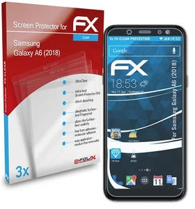 atFoliX 3x Película Protectora para Samsung Galaxy A6 (2018) transparente - Imagen 1 de 9