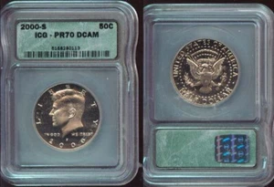 2000-S ICG KENNEDY HALF DOLLAR PR70 DCAM (342) FROSTY COIN - Bild 1 von 2