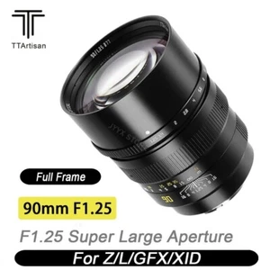 TTArtisan MF 90mm F1.25 Full Fame Lens for Hasselblad Nikon Z Fuji GFX L Mount - Picture 1 of 18