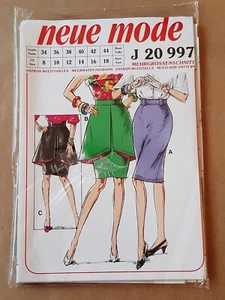 NEUE MODE PATTERN - J20997 LADIES STRAIGHT SKIRT CIRCULAR OVERLAY 8-18 UNCUT - Picture 1 of 2