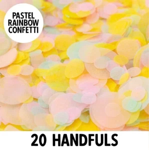 Biodegradable Wedding Confetti | PASTEL RAINBOW | Circle Tissue Paper | 20g Bag - Picture 1 of 5