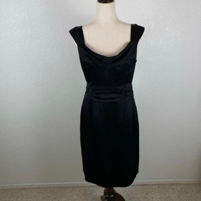 Vintage Y2K Nanette Lepore Retro 100% Silk Black Bow Back LBD Mini dress Size 8 - Image 1 of 4