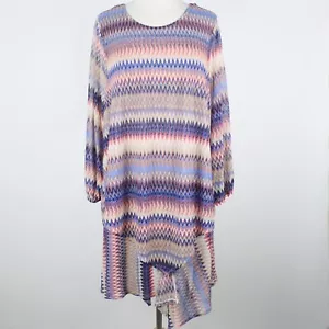 Nueva Blusa Top Túnica Transparente Asimétrica Directions Curvy para Mujer 2X Chevron - Imagen 1 de 5