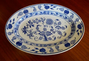 alte Zwiebelmuster Platte - ovale Fleischplatte 31,5 x 22 cm - V&B Stil - Bild 1 von 5