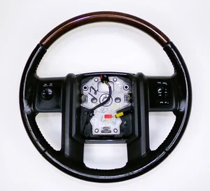 Volante Ford F250 Superduty F-350 cuero negro y madera 08-16 F-250 - Imagen 1 de 14