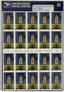 Tennessee Statehood ~ 32c U.S.Postal Stamp Sealed Block of Twenty  item #6654E - Picture 1 of 1