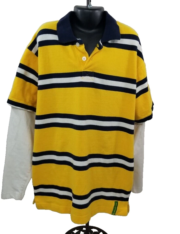 Camisa de manga larga John Deere para niños a rayas azul, amarillo y blanco mediana (10/12) Foto 1 de 4