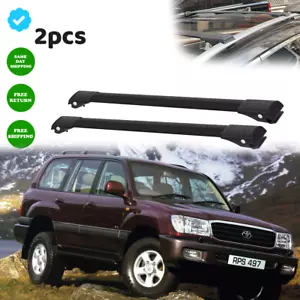 For Toyota Land Cruiser J100/Amazon 1998-2007 Roof Rack Cross Bars Black Pair - Picture 1 of 15