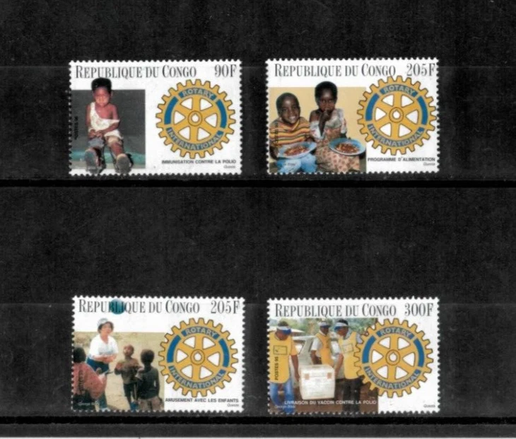 Congo 1995 - Rotary - Juego de 4 estampillas - Scott #1079-82 - MNH Foto 1 de 1