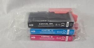 Canon Pixma Compatible Ink Cartridges C-251 XL Cyan Magenta and Black  - Picture 1 of 2