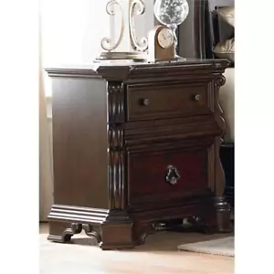 Arbor Place Dark Brown Wood Night Stand - Picture 1 of 6