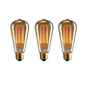 3X ST64 40W 110V/240V E27 Warm Light Edison Halogen Bulbs Ceiling Light Fixtures - Picture 1 of 9