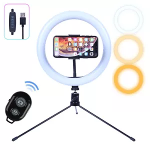 AGM 10" LED Ringleuchte Fotolicht mit Stativ Handyhalter Fotografie Selfie Live - Bild 1 von 12