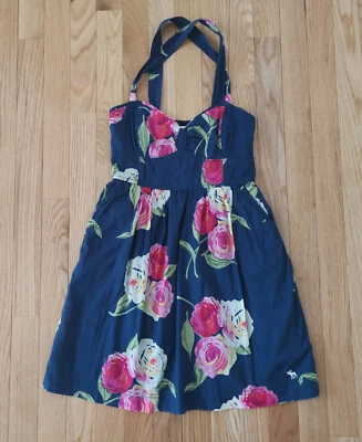 NUEVO CON ETIQUETAS Vestido Abercrombie & Fitch A&F Vintage Mujer Junior Y2K Floral 100% Algodón Foto 1 de 4