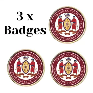 3 x Round Order Of The Secret Monitor (BU) Lapel Pin Badges - Picture 1 of 3