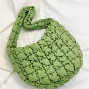 Borsa a mano Buffer Nylon Colore Solido Tote Borsa Slouch Verde - Foto 1 di 3