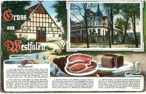 AK Gruss aus WESTFALEN, BAD LIPPSRINGE, Kursaal, Westfalenlied, Schinken 1926 - Picture 1 of 1