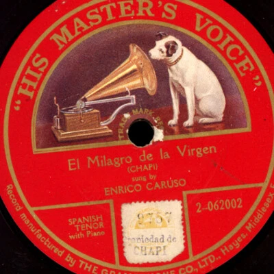 ENRICO CARUSO El milagro de la Virgen  1-seitige Schellackplatte 78rpm G4404 - Bild 1 von 2