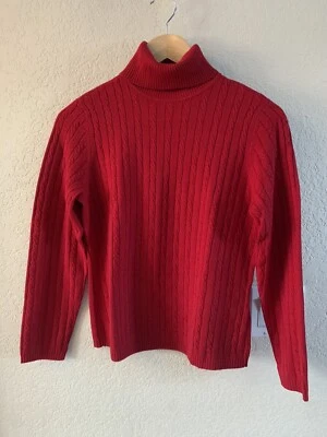 Petite Sophisticate Red Merino Wool Sweater Size S - Image 1 of 4
