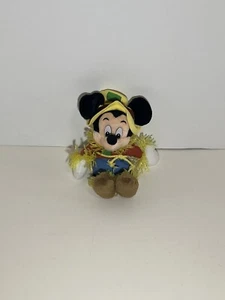 Walt Disney World Plush Mickey Mouse Scarecrow 8" Halloween Stuffed Animal Toy - Picture 1 of 4
