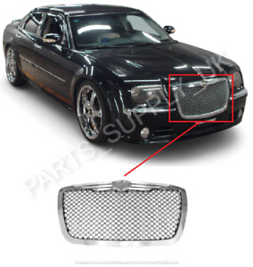 NEW FOR CHRYSLER 300C 04-11 BENTLEY LOOK FRONT CENTER GRILLE MESH STYLE CHROME